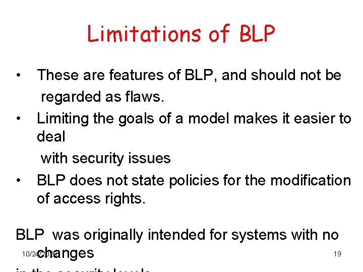 Limitations of BLP • • • These are features of BLP, and should not