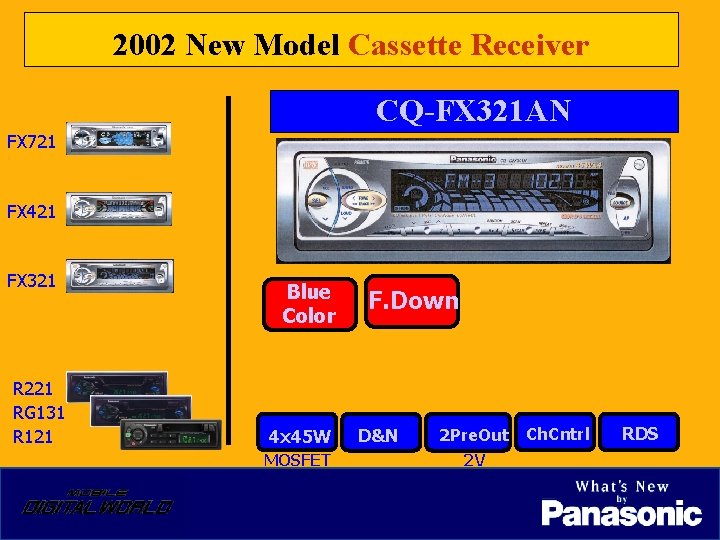 2002 New Model Cassette Receiver CQ-FX 321 AN FX 721 FX 421 FX 321