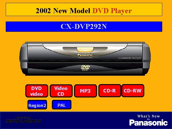 2002 New Model DVD Player CX-DVP 292 N DVD video Video CD Region 2
