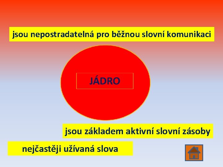 jsou nepostradatelná pro běžnou slovní komunikaci jsou základem aktivní slovní zásoby nejčastěji užívaná slova