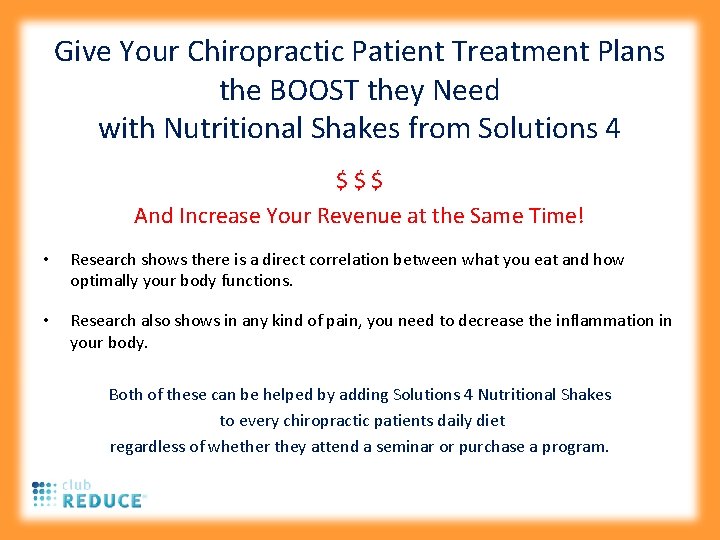 Give Your Chiropractic Patient Treatment Plans the BOOST they Need with Nutritional Shakes from