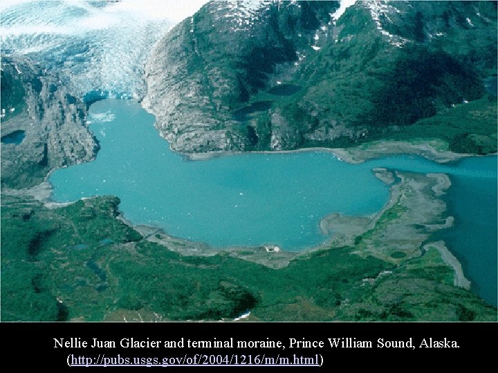 Nellie Juan Glacier and terminal moraine, Prince William Sound, Alaska. (http: //pubs. usgs. gov/of/2004/1216/m/m.