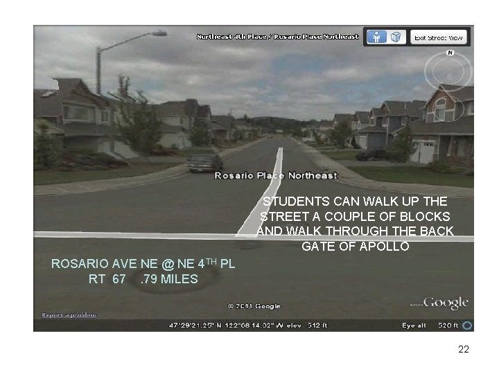 STUDENTS CAN WALK UP THE STREET A COUPLE OF BLOCKS AND WALK THROUGH THE