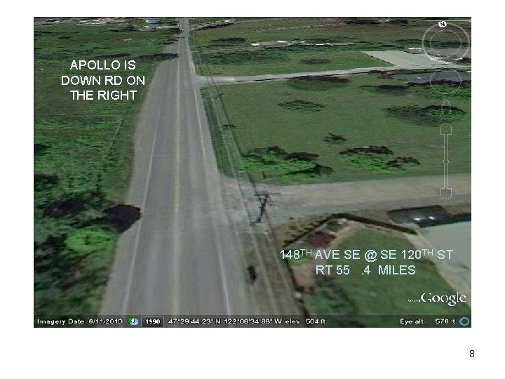APOLLO IS DOWN RD ON THE RIGHT 148 TH AVE SE @ SE 120