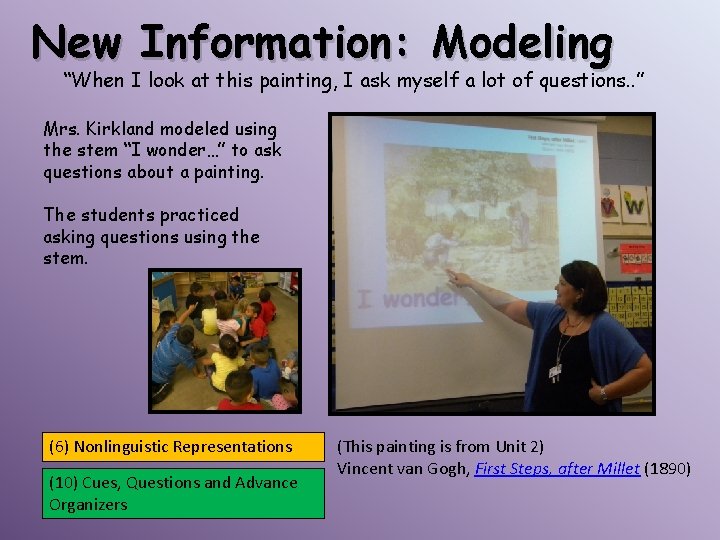 New Information: Modeling “When I look at this painting, I ask myself a lot