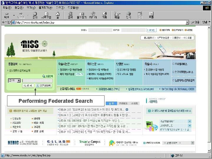 Performing Federated Search www. riss 4 u. net 