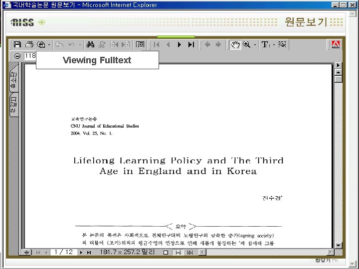 Viewing Fulltext www. riss 4 u. net 