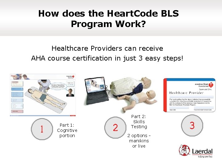 How does the Heart. Code BLS Program Work? Healthcare Providers can receive AHA course