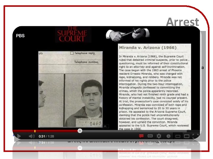 Arrest Miranda Rights in Canada? • Action options • Arrest "You are under arrest