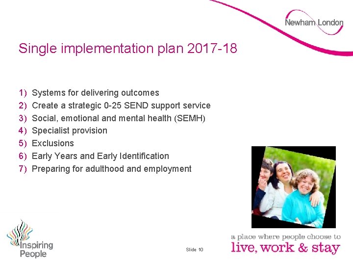 Single implementation plan 2017 -18 1) 2) 3) 4) 5) 6) 7) Systems for