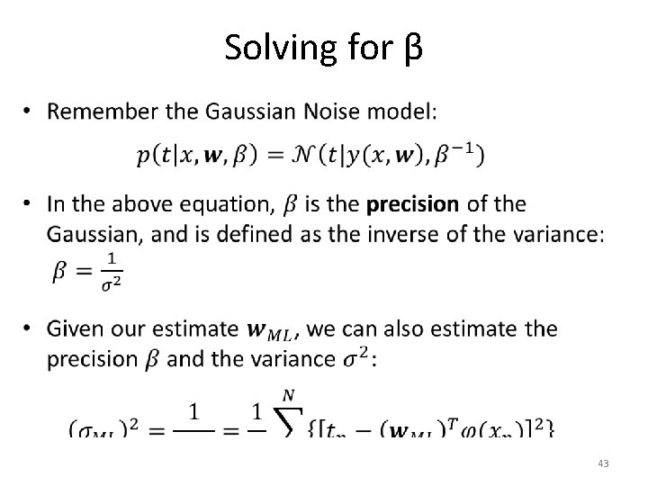 Solving for β • 43 