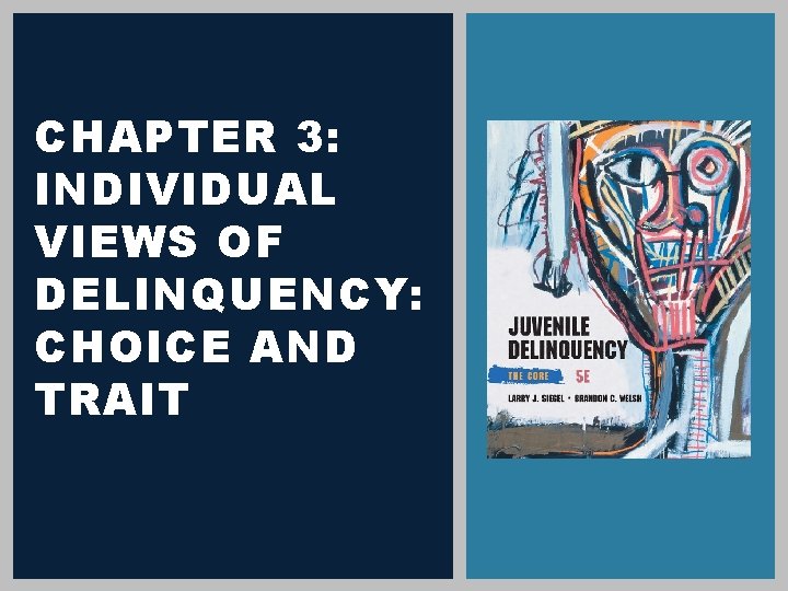 CHAPTER 3: INDIVIDUAL VIEWS OF DELINQUENCY: CHOICE AND TRAIT 