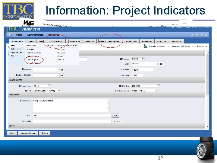 Information: Project Indicators 32 Information: Project Indicators 32