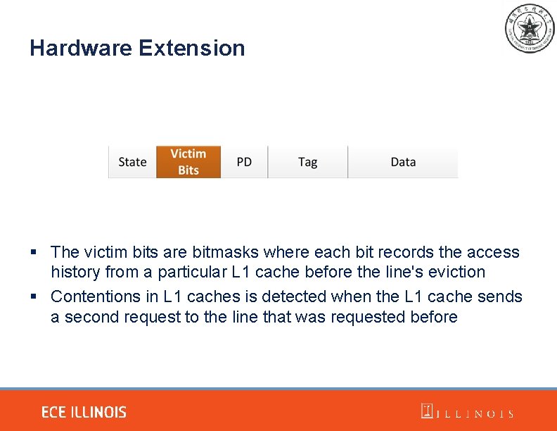 Hardware Extension § The victim bits are bitmasks where each bit records the access