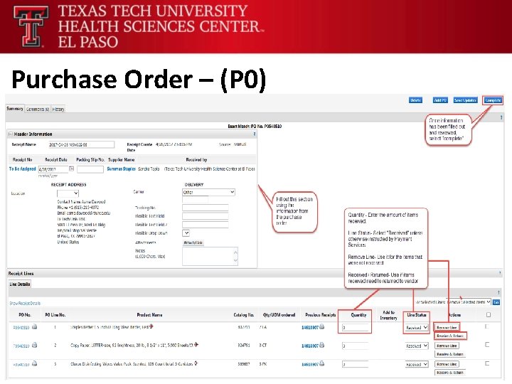 Purchase Order – (P 0) 