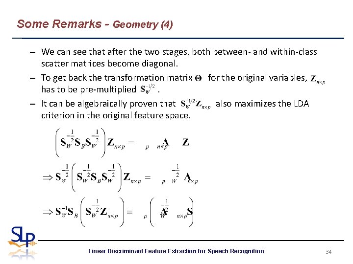 Some Remarks - Geometry (4) – We can see that after the two stages,