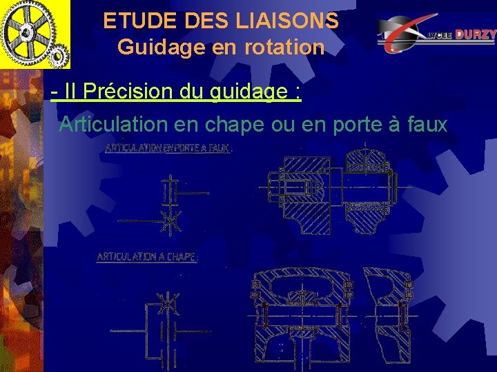 ETUDE DES LIAISONS Guidage en rotation - II Précision du guidage : Articulation en