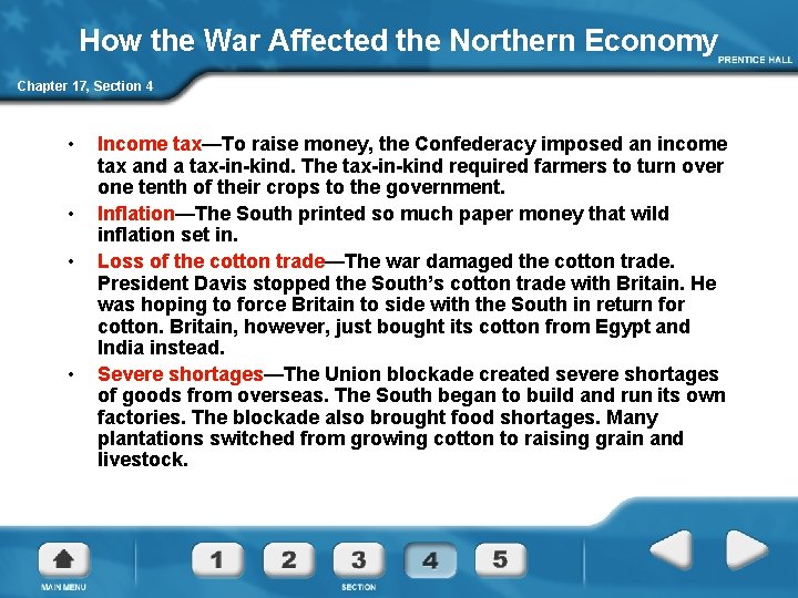 How the War Affected the Northern Economy Chapter 17, Section 4 • • Income