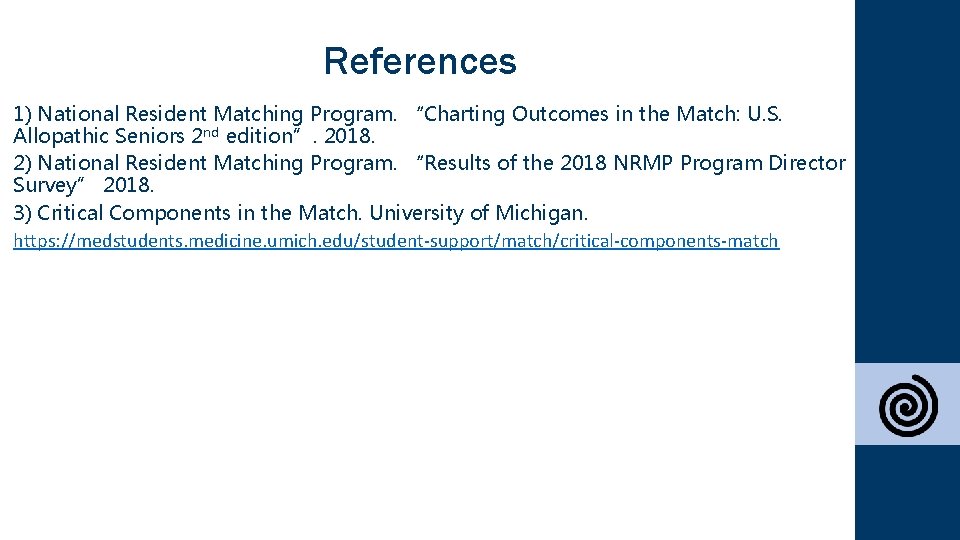 References 1) National Resident Matching Program. “Charting Outcomes in the Match: U. S. Allopathic