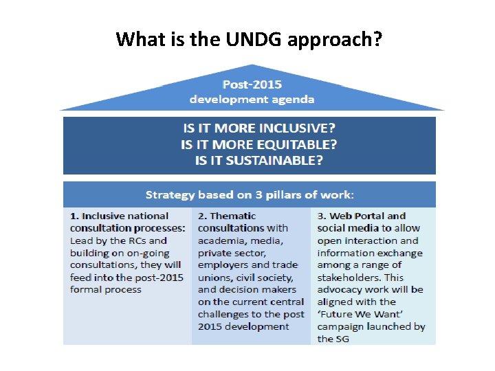 What is the UNDG approach? 