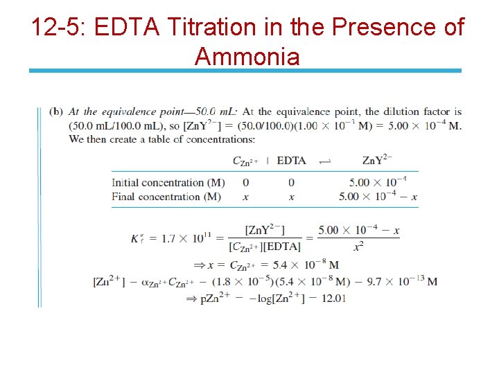 12 -5: EDTA Titration in the Presence of Ammonia 