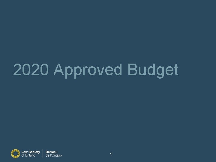 2020 Approved Budget 1 