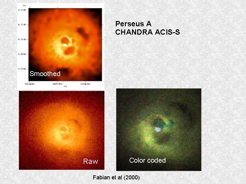Perseus A CHANDRA ACIS-S Smoothed Raw Color coded Fabian et al (2000) 