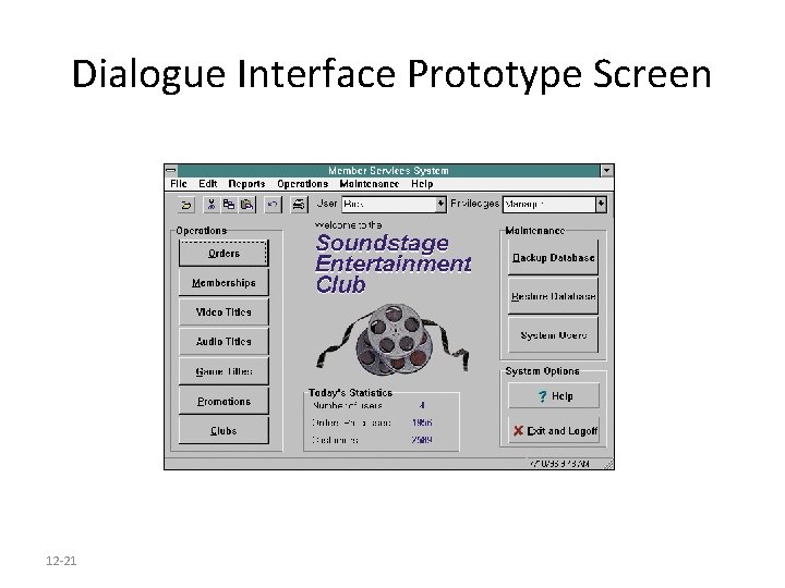 Dialogue Interface Prototype Screen 12 -21 