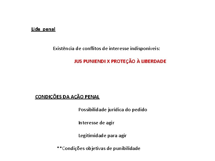 Lide penal Existência de conflitos de interesse indisponíveis: JUS PUNIENDI X PROTEÇÃO À LIBERDADE