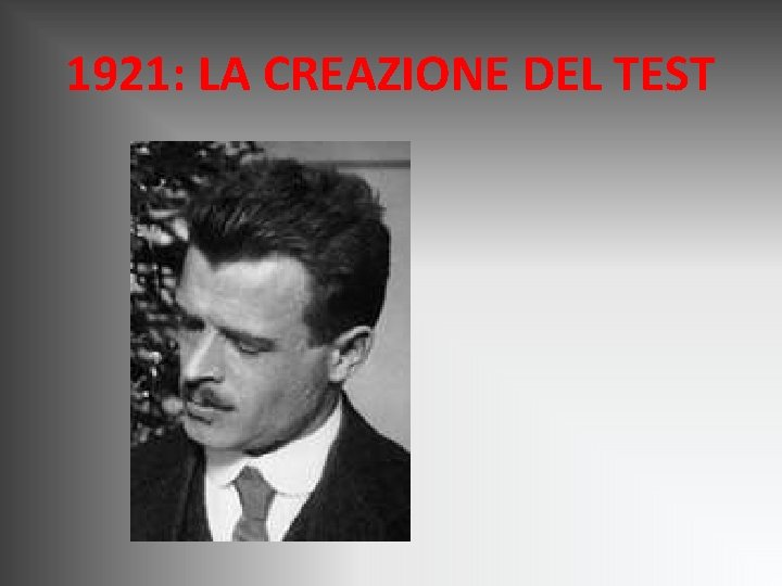 1921: LA CREAZIONE DEL TEST 1921: LA CREAZIONE DEL TEST