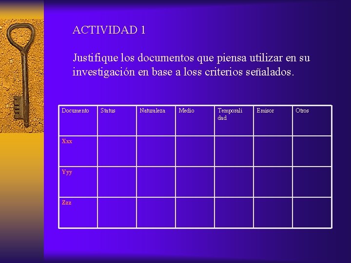 ACTIVIDAD 1 Justifique los documentos que piensa utilizar en su investigación en base a
