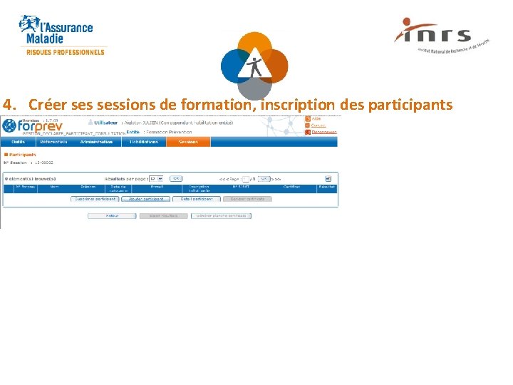 4. Créer sessions de formation, inscription des participants 