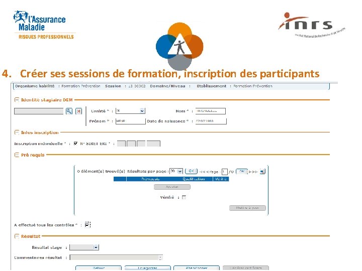 4. Créer sessions de formation, inscription des participants 