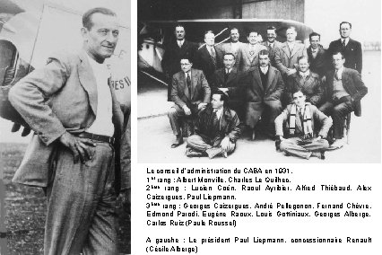 Le conseil d’administration du CABA en 1931. 1 er rang : Albert Monville, Charles