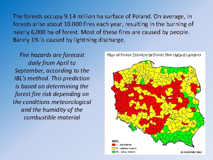 The forests occupy 9. 14 million ha surface of Poland. On average, in forests