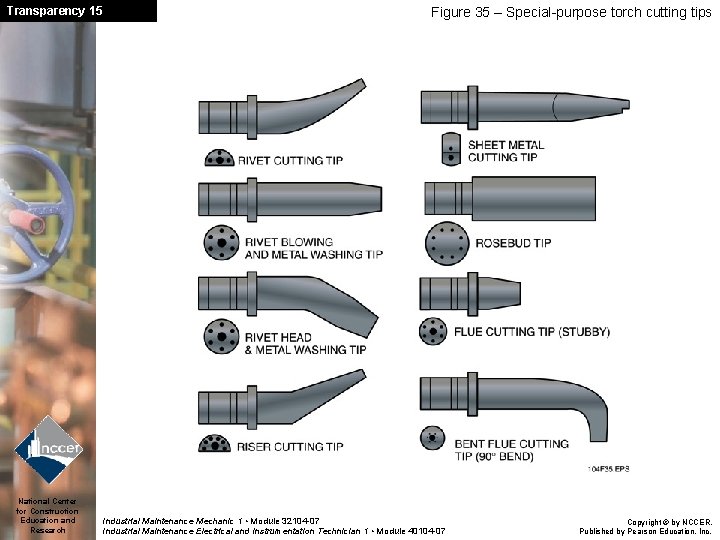 Transparency 15 National Center for Construction Education and Research Figure 35 – Special-purpose torch