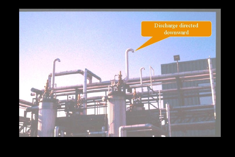 Discharge directed downward 