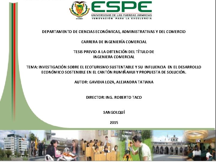 DEPARTAMENTO DE CIENCIAS ECONÓMICAS, ADMINISTRATIVAS Y DEL COMERCIO CARRERA DE INGENIERÍA COMERCIAL TESIS PREVIO