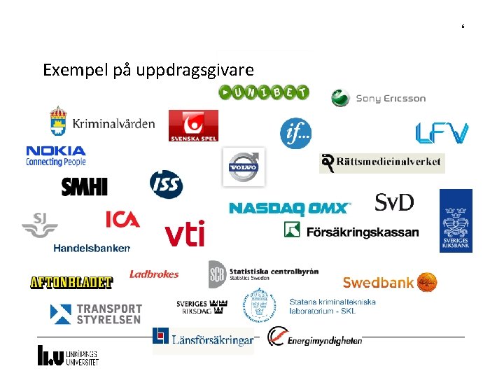 6 Exempel på uppdragsgivare 