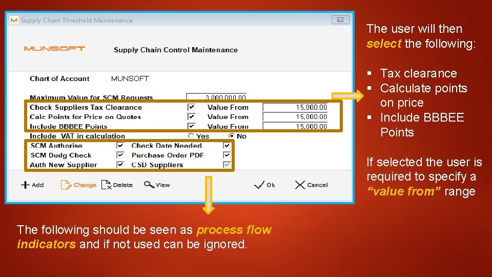 The user will then select the following: § Tax clearance § Calculate points on The user will then select the following: § Tax clearance § Calculate points on
