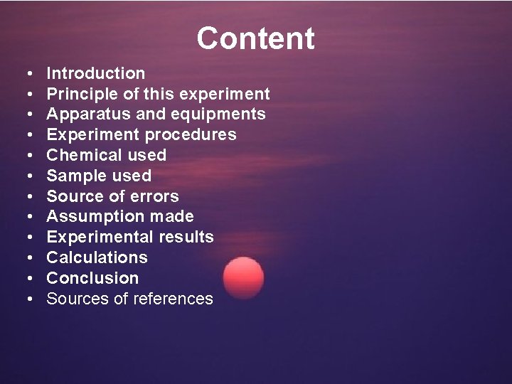 Content • • • Introduction Principle of this experiment Apparatus and equipments Experiment procedures