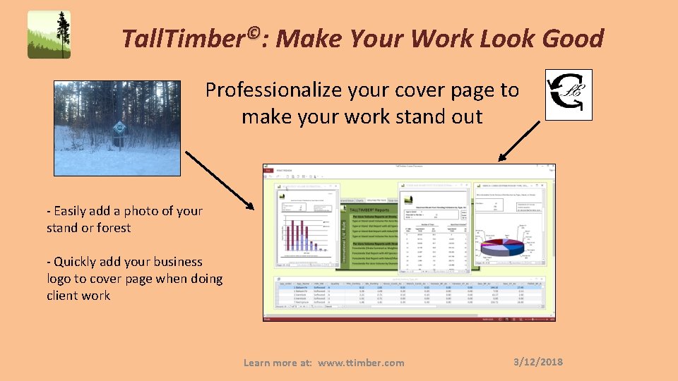 Tall. Timber©: Make Your Work Look Good Professionalize your cover page to make your