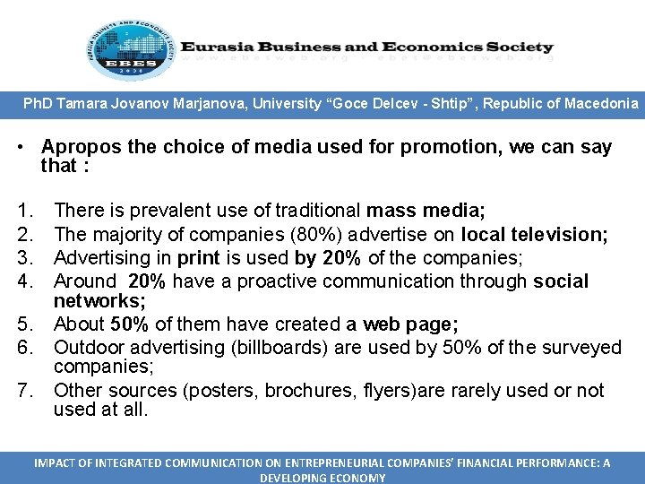 Ph. D Tamara Jovanov Marjanova, University “Goce Delcev - Shtip”, Republic of Macedonia • Ph. D Tamara Jovanov Marjanova, University “Goce Delcev - Shtip”, Republic of Macedonia •