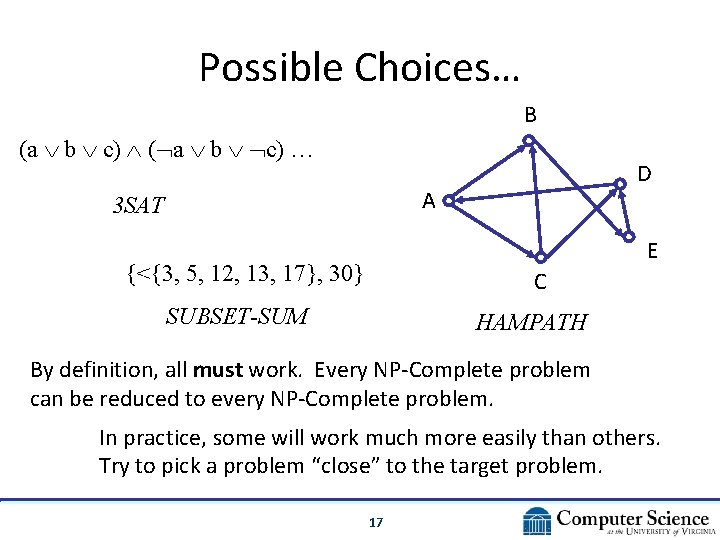 Possible Choices… B (a b c) ( a b c) … D A 3 Possible Choices… B (a b c) ( a b c) … D A 3