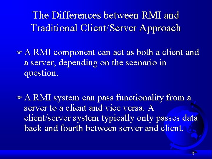 Chapter 46 Remote Method Invocation 1 Objectives FTo