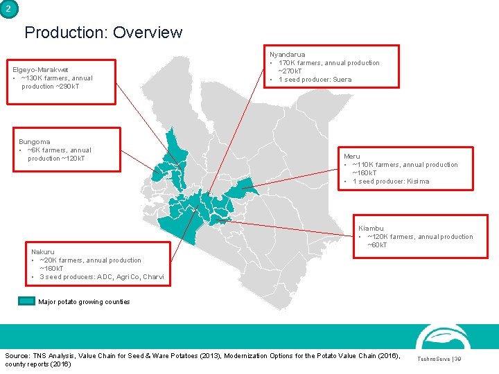 2 Production: Overview Elgeyo-Marakwet • ~130 K farmers, annual production ~290 k. T Bungoma 2 Production: Overview Elgeyo-Marakwet • ~130 K farmers, annual production ~290 k. T Bungoma