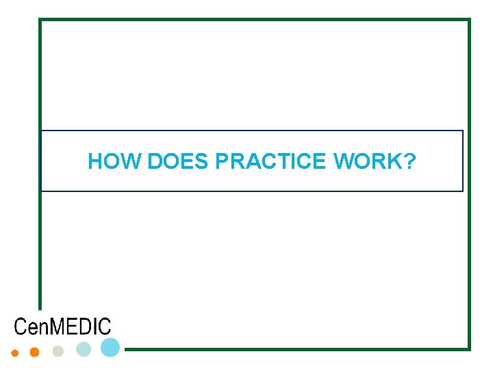 HOW DOES PRACTICE WORK? HOW DOES PRACTICE WORK?