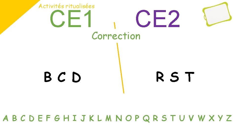 Activités ritualisées CE 1 CE 2 Correction B C D R S T A