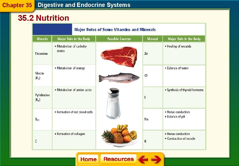 Chapter 35 Digestive and Endocrine Systems 35. 2 Nutrition 