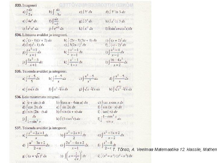 T. Tõnso, A. Veelmaa Matemaatika 12. klassile, Mathem 